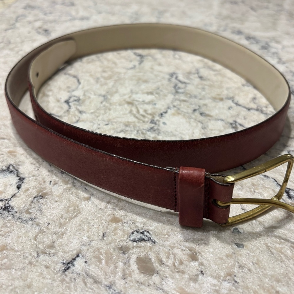 Women’s Leather Belt in Reddish Brown Mello Touch Cowhide Cashmere Cowhide Lined